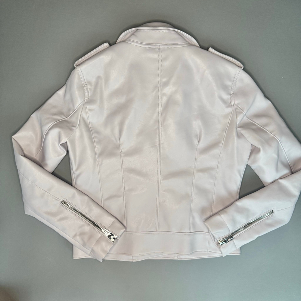 BlankNYC Moto Jacket XS NWT Vegan Leather Biker Off White / Ivory - Picture 4 of 8